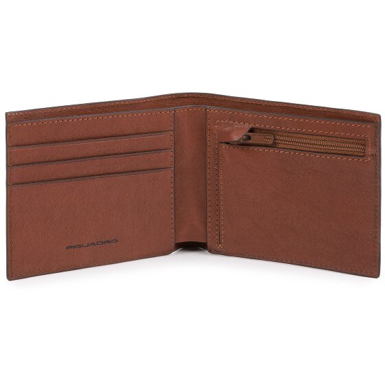 Piquadro Zwarte vierkante portefeuille leer 11 cm