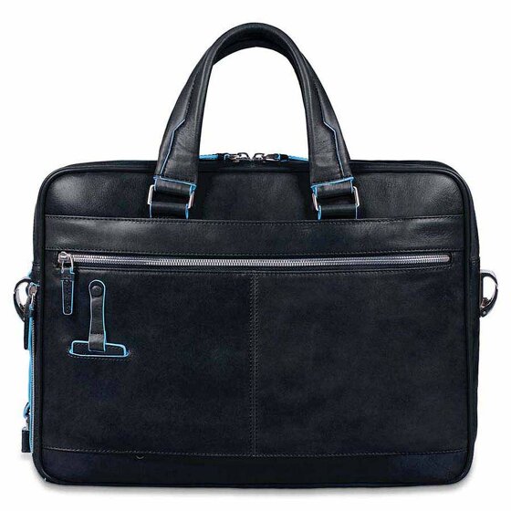 Piquadro Blauwe Square Briefcase III Leder 39 cm Laptopcompartiment