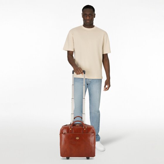 The Bridge Stovia 2 wielen Loodswagen Leer 39 cm Laptop compartiment