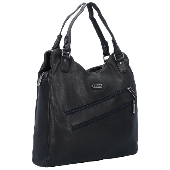 Greenland Nature Black Nappa Schoudertas Leder 38 cm