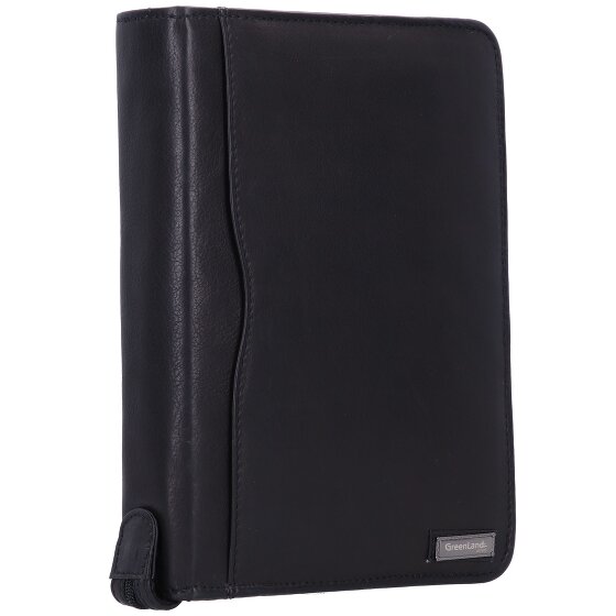 Greenland Nature Zwarte Nappa Ringmap Leder 19 cm Greenland Nature Zwarte Nappa Ringmap Leder 19 cm