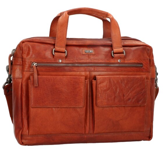 Spikes & Sparrow Aktetas leer 41 cm laptop compartiment