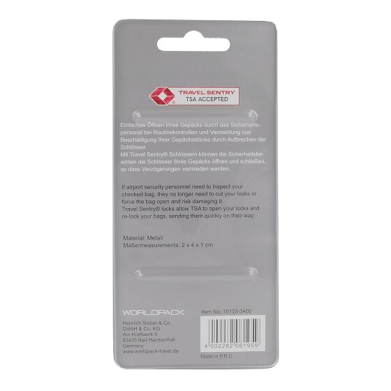 Worldpack Reisaccessoires TSA hangslot 2 cm