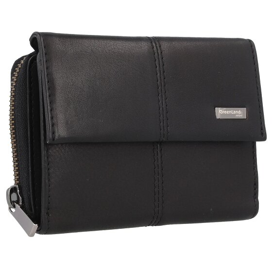 Greenland Nature Black Nappa Portemonnee RFID-bescherming Leer 13 cm Greenland Nature Black Nappa Portemonnee RFID-bescherming Leer 13 cm