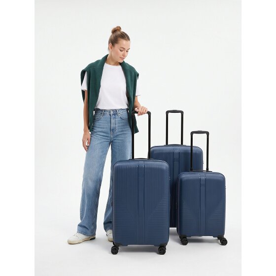 Travelite Air Stripe 4 wielen Kofferset 3-delig met uitbreidingsplooi