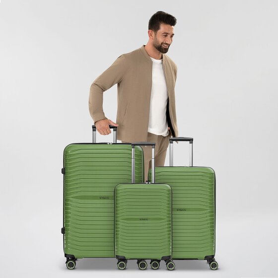 Stratic Shine 4 wielen Kofferset 3-delig met uitbreidingsplooi