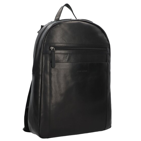 Greenburry Pure Black Dagrugzak Leer 46 cm Laptop compartiment