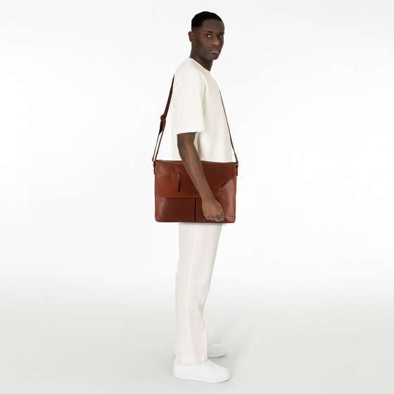 Greenburry Vintage Aktetas Messenger Leer 40 cm Laptop compartiment