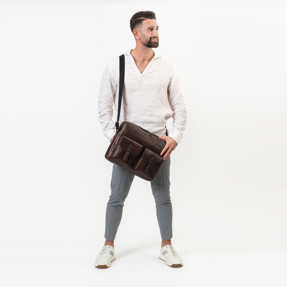 Farmhood Memphis Aktetas Messenger Leer 38 cm Laptop compartiment