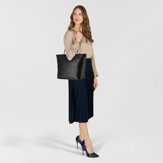 Greenburry Pure Black Shopper Tas Leer 35 cm Laptop compartiment