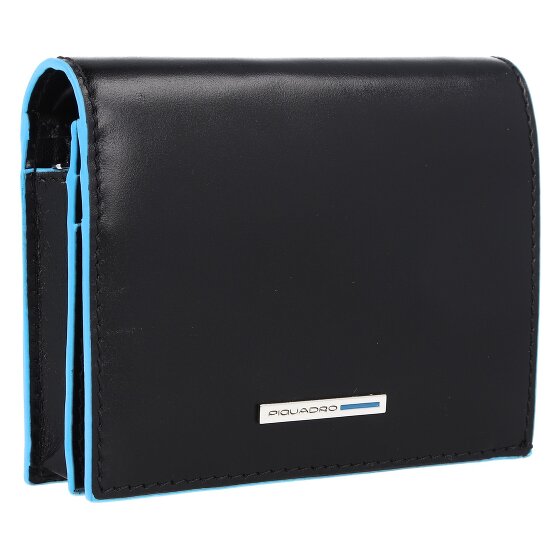 Piquadro Blauwe Vierkante Portemonnee Leer 11 cm