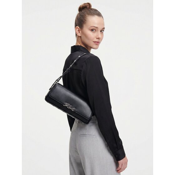 Karl Lagerfeld Signature Schoudertas Leder 32 cm