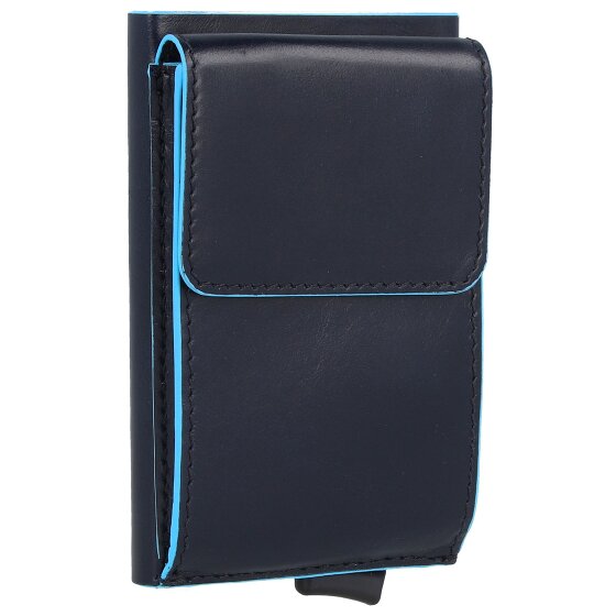 Piquadro Blauw Vierkant Creditcardetui Leer 6 cm