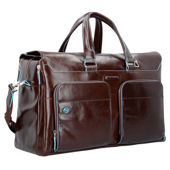 Piquadro Blauwe Vierkante Reistas Leder 47 cm Laptopcompartiment