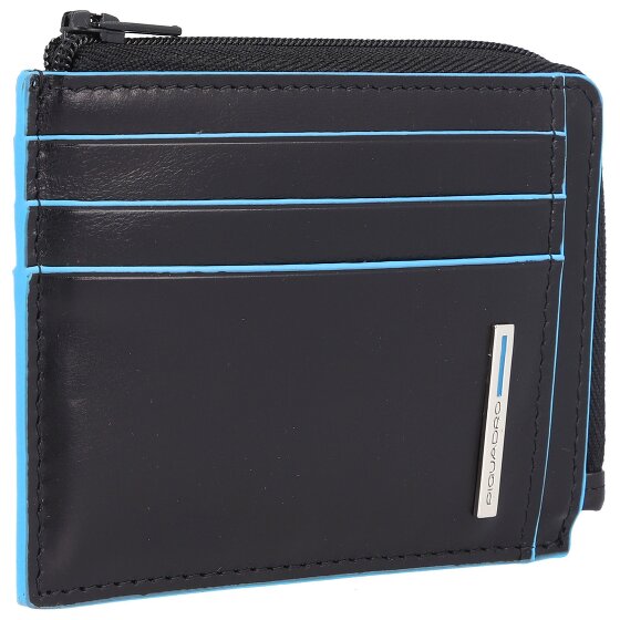 Piquadro Blauw vierkant creditcard etui RFID leer 11 cm