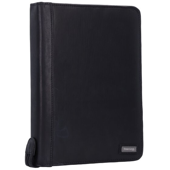 Greenland Nature Zwarte Nappa Ringmap Leder 33 cm