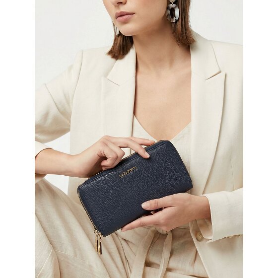 Lazarotti Bologna Leer XL Dubbele Zip-Around Portemonnee RFID Leer 20 cm