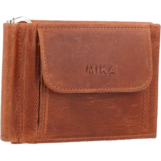 Mika Portemonnee RFID leer 11 cm met geldclip