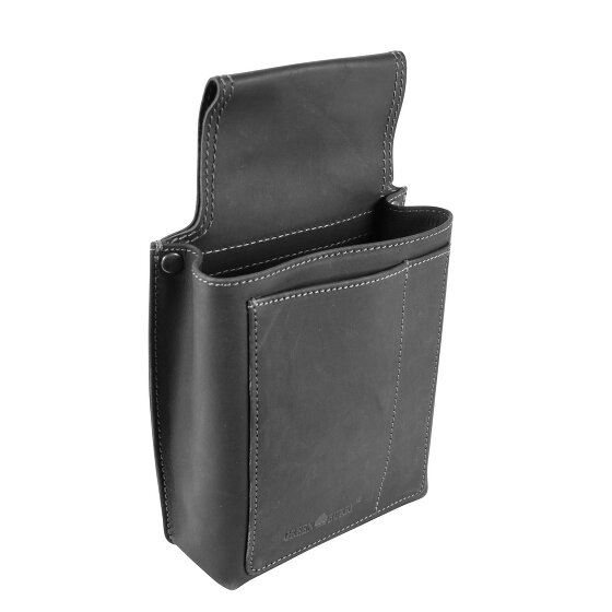 Greenburry Vintage zwart heuptasje - kelnerportefeuille leer 14,5 cm