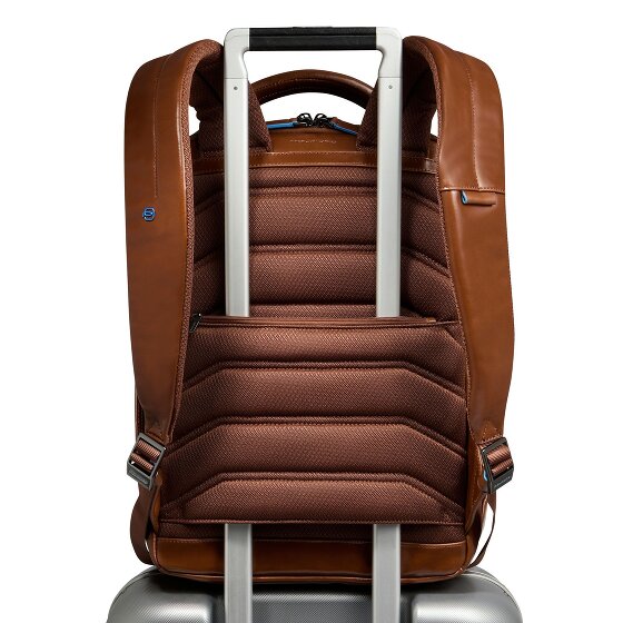 Piquadro Blue Square Dagrugzak RFID-bescherming Leer 39 cm Laptop compartiment