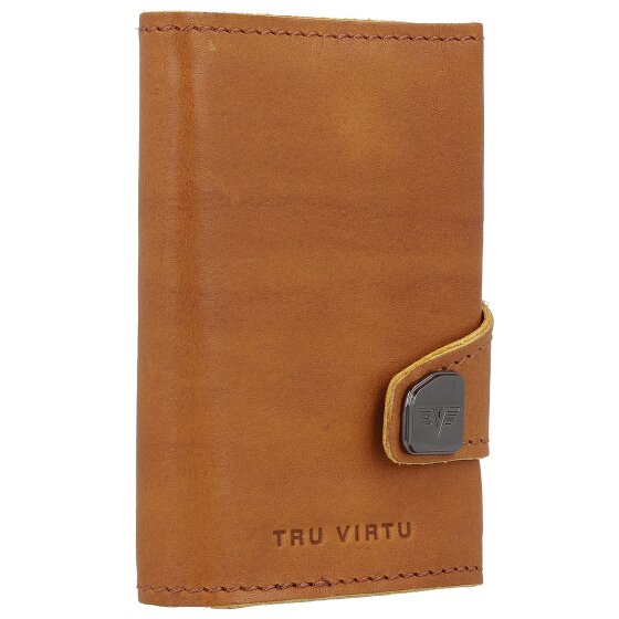 Tru Virtu Click & Slide Natural Kredietkaart etui Leer 7 cm