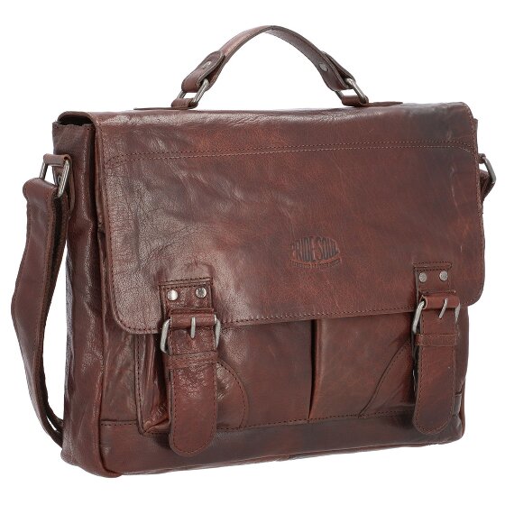 Pride and Soul Baggie Briefcase Leer 35 cm Laptopcompartiment