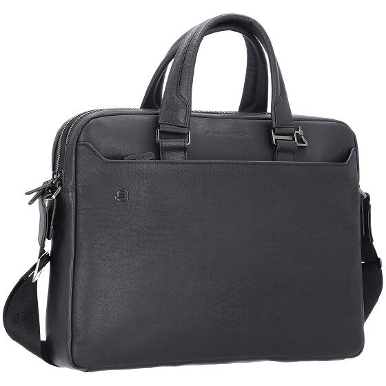 Piquadro Zwarte vierkante aktetas Leer 40 cm