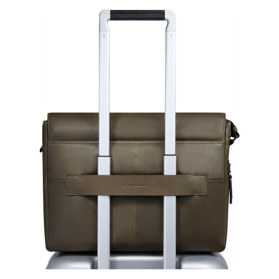 Piquadro Harper Aktetas Messenger Leer 37 cm Laptop compartiment