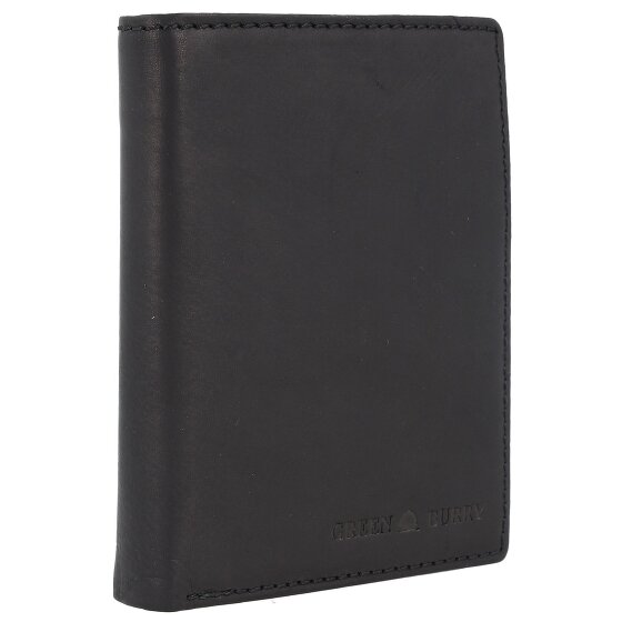 Greenburry Pure Black Portemonnee RFID-bescherming Leer 10.5 cm