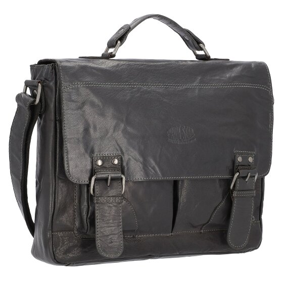 Pride and Soul Baggie Briefcase Leer 35 cm Laptopcompartiment