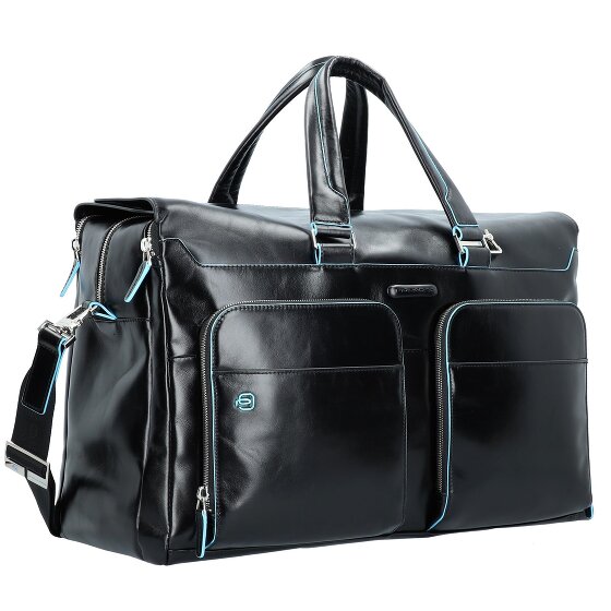 Piquadro Blauwe Vierkante Reistas Leder 47 cm Laptopcompartiment