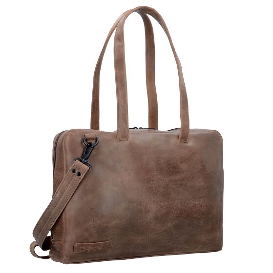 Plevier Zuivere Schoudertas Leer 43 cm Laptopcompartiment