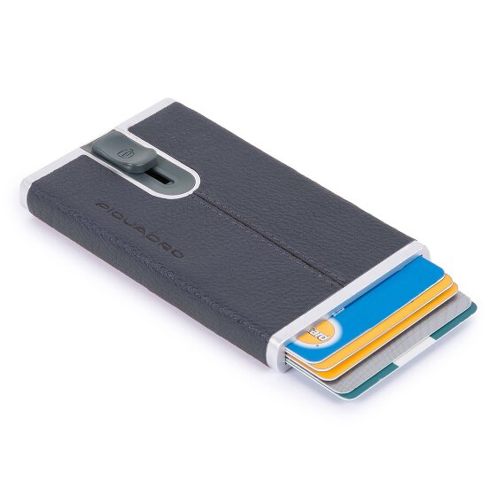 Piquadro Zwart Vierkant Creditcardetui RFID Leer 6 cm