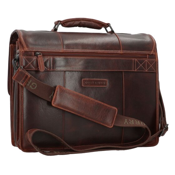 Greenburry Rugged Aktetas Messenger Leer 40.5 cm Laptop compartiment