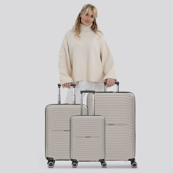 Stratic Shine 4 wielen Kofferset 3-delig met uitbreidingsplooi