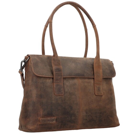 Plevier Retro Lamarr Schoudertas Leer 45 cm Laptop compartiment