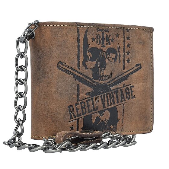 Greenburry Vintage doodskop ketting portemonnee leer 12,5 cm