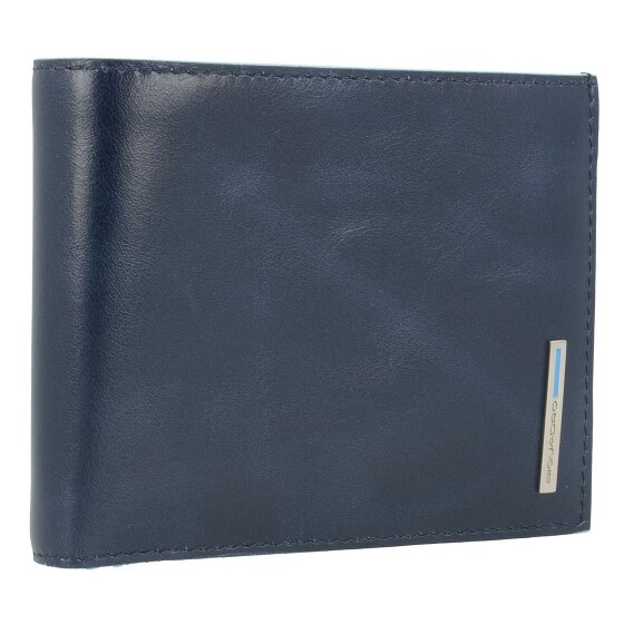 Piquadro Blauwe vierkante Leren Portemonnee 12,5 cm