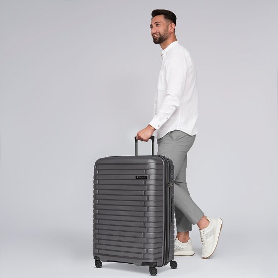 Pactastic Collection 04 THE LARGE + 4 wielen Trolley L 75 cm met uitbreidingsplooi