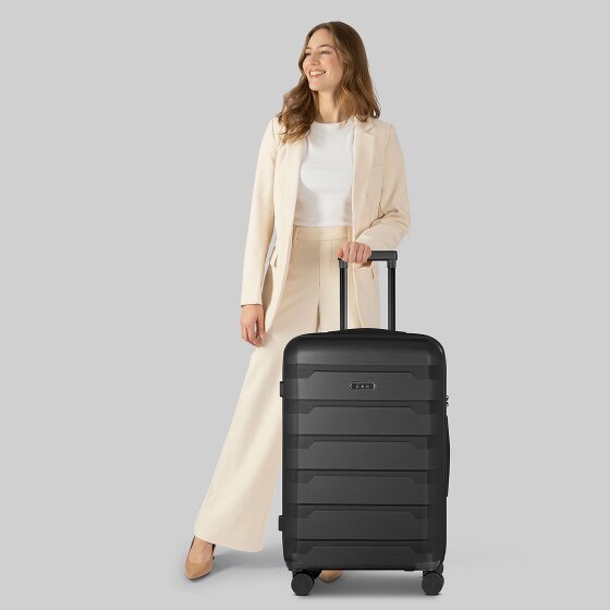 d&n South Dakota 4 wielen Trolley M 66 cm met uitbreidingsplooi