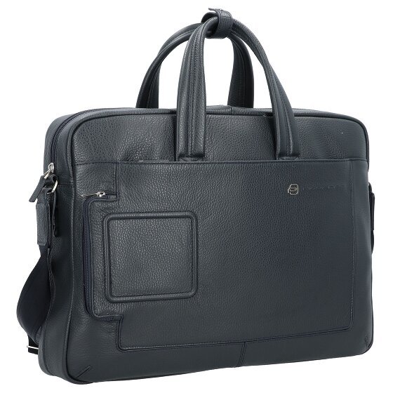 Piquadro Aktetas leer 44 cm laptop compartiment