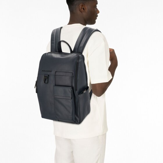 Piquadro Zaino Dagrugzak Leer 34 cm Laptop compartiment