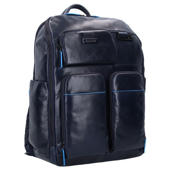 Piquadro Blauwe Revamp Rugzak RFID Leer 42 cm Laptopcompartiment