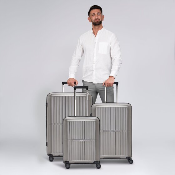 Pactastic Collectie 01 4-wiel kofferset, 3-delig, met rekbare vouw