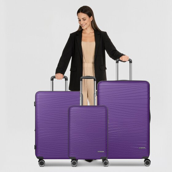 Franky Dallas 3.0 4-wiel kofferset 3-delig met stretch plooi