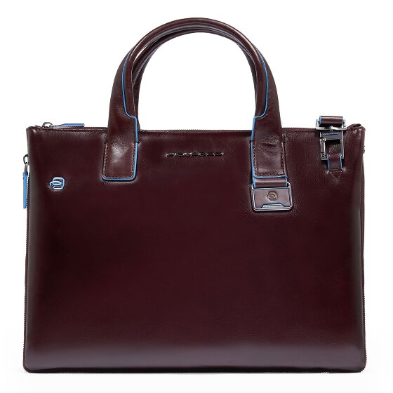 Piquadro Blue Square Shopper Tas Leer 38 cm Laptop compartiment met uitbreidingsplooi