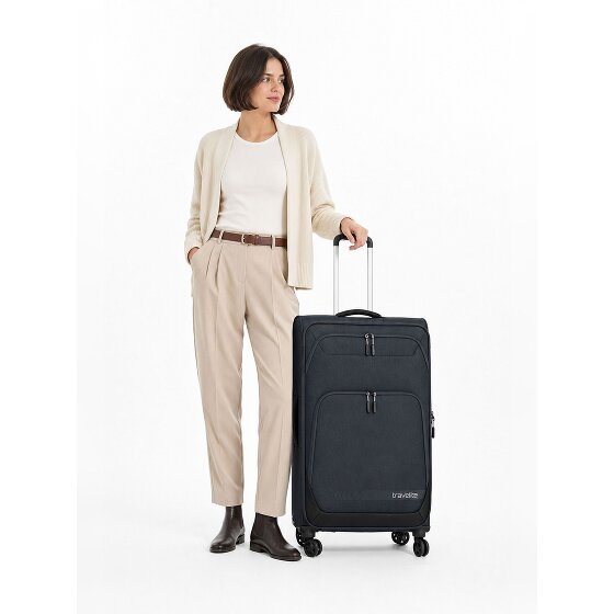 Travelite Kick Off 4 wielen Trolley L 78 cm met uitbreidingsplooi