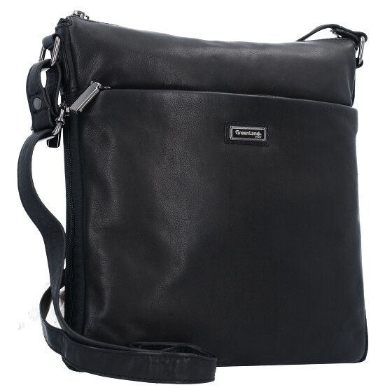 Greenland Nature Black Nappa Schoudertas Leer 29 cm