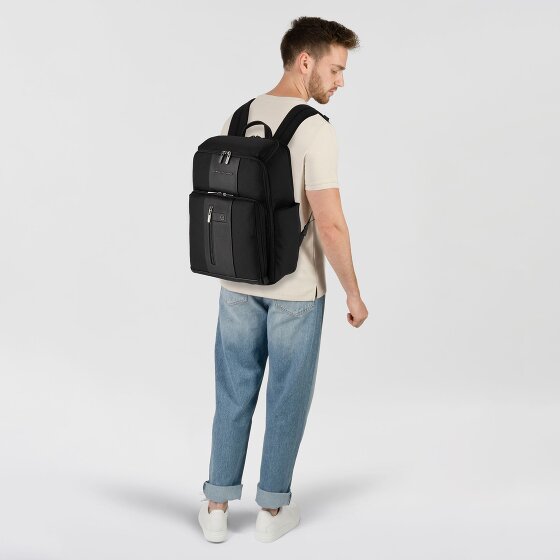Piquadro Korte reisrugzak leer 43 cm laptopvak