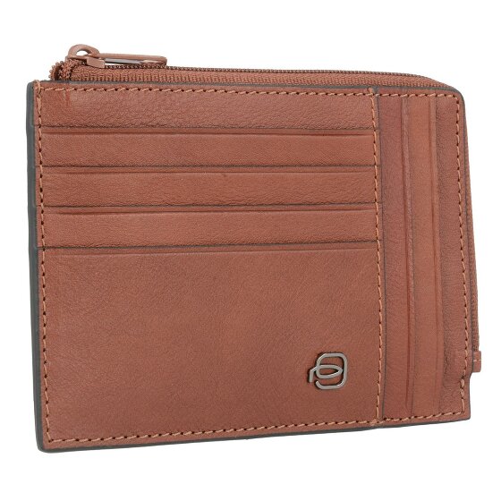 Piquadro Zwart Vierkant Creditcardetui RFID Leer 12,5 cm